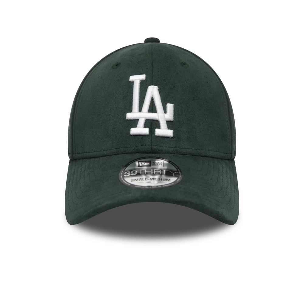 LA Dodgers Suede Logo Green 39THIRTY Stretch Fit Cap