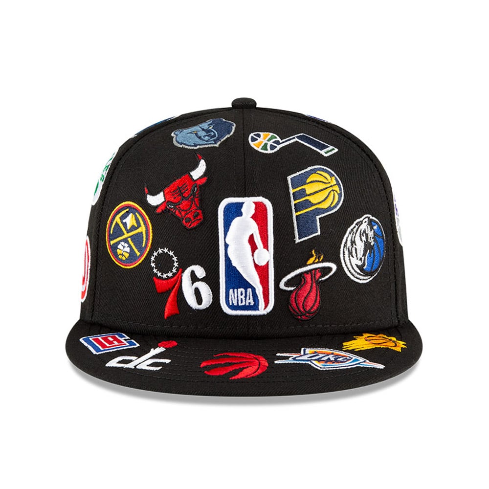 Insignia del logotipo de la NBA 100 años negro 59FIFTY gorra