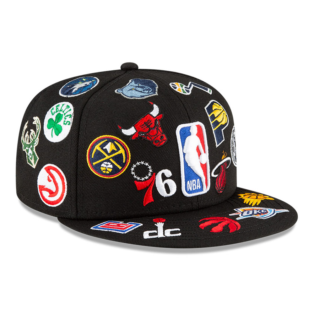 Insignia del logotipo de la NBA 100 años negro 59FIFTY gorra
