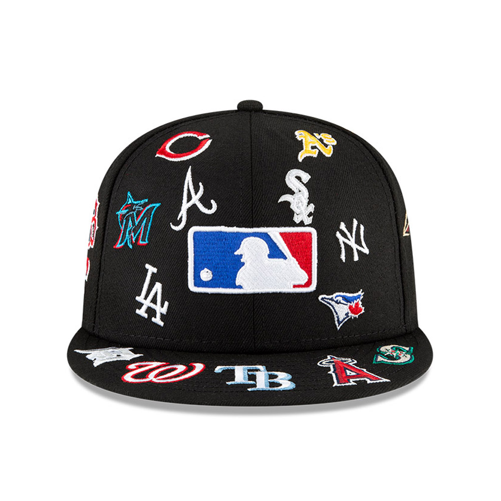 Insignia del logotipo de MLB 100 años negro 59FIFTY gorra