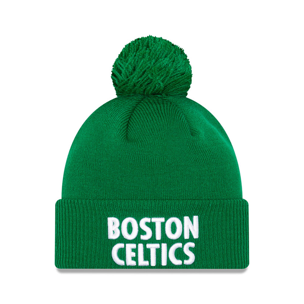 Official New Era Boston Celtics NBA City Green Bobble Beanie Hat A11515 ...