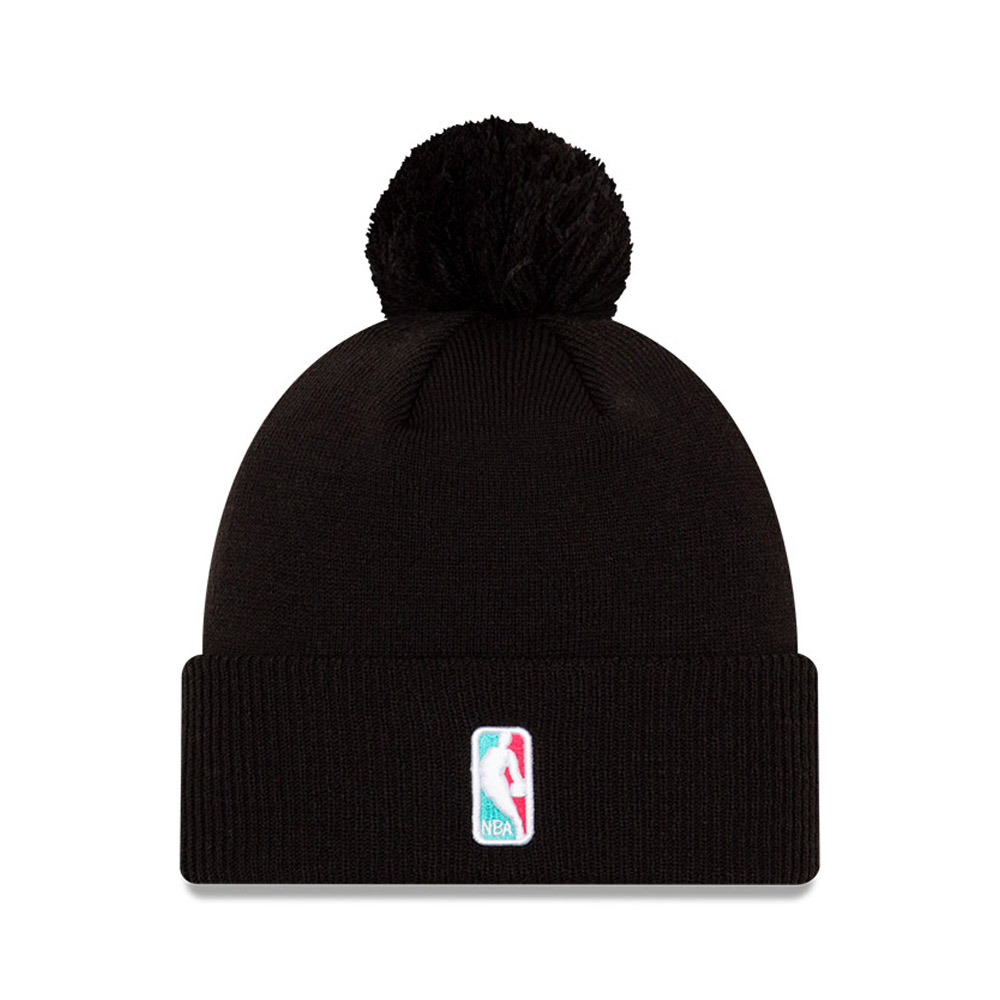 Official New Era San Antonio Spurs NBA City Black Bobble Beanie Hat ...
