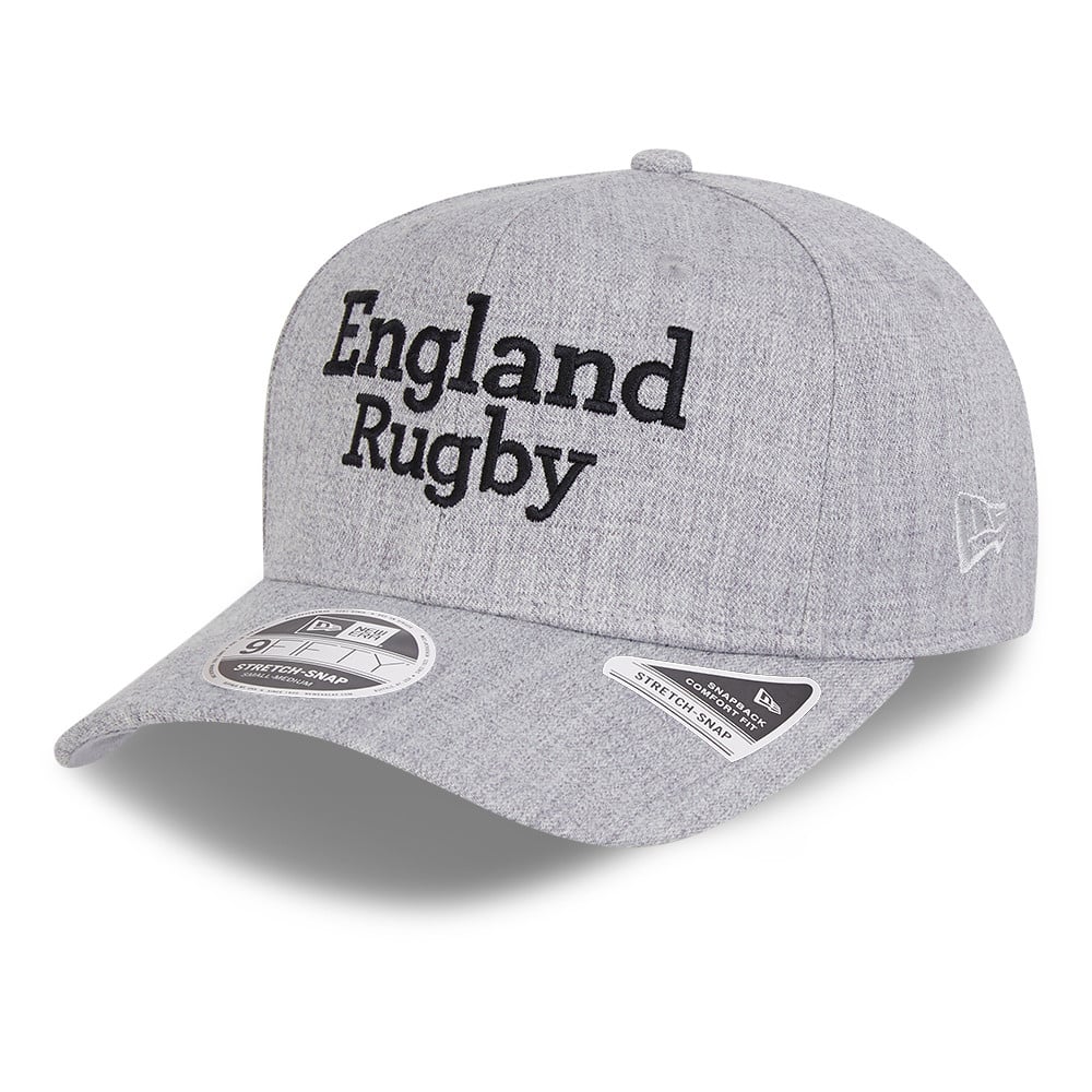 9FIFTY – England Rugby – Stretchkappe in Grau mit Logoschriftzug und Clipverschluss