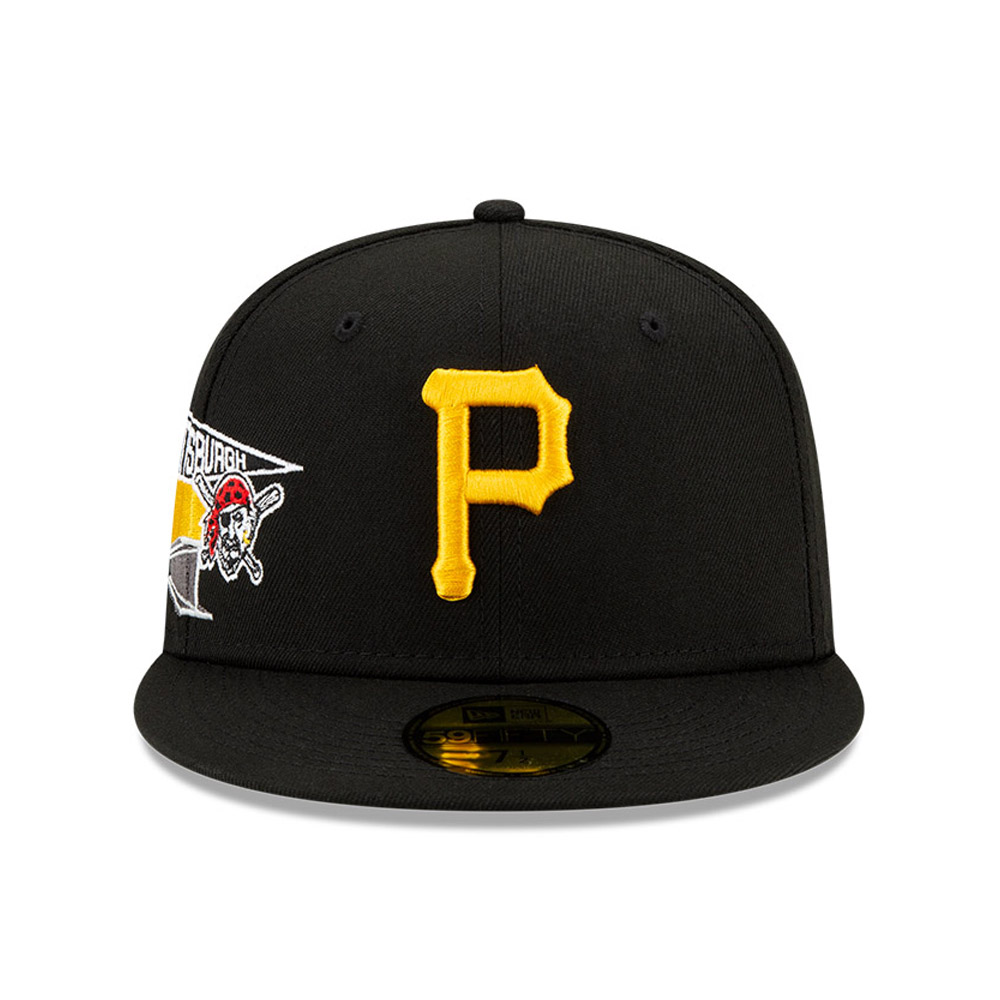 Schwarze Pittsburgh Pirates MLB City Patch 59FIFTY Fitted Cap
