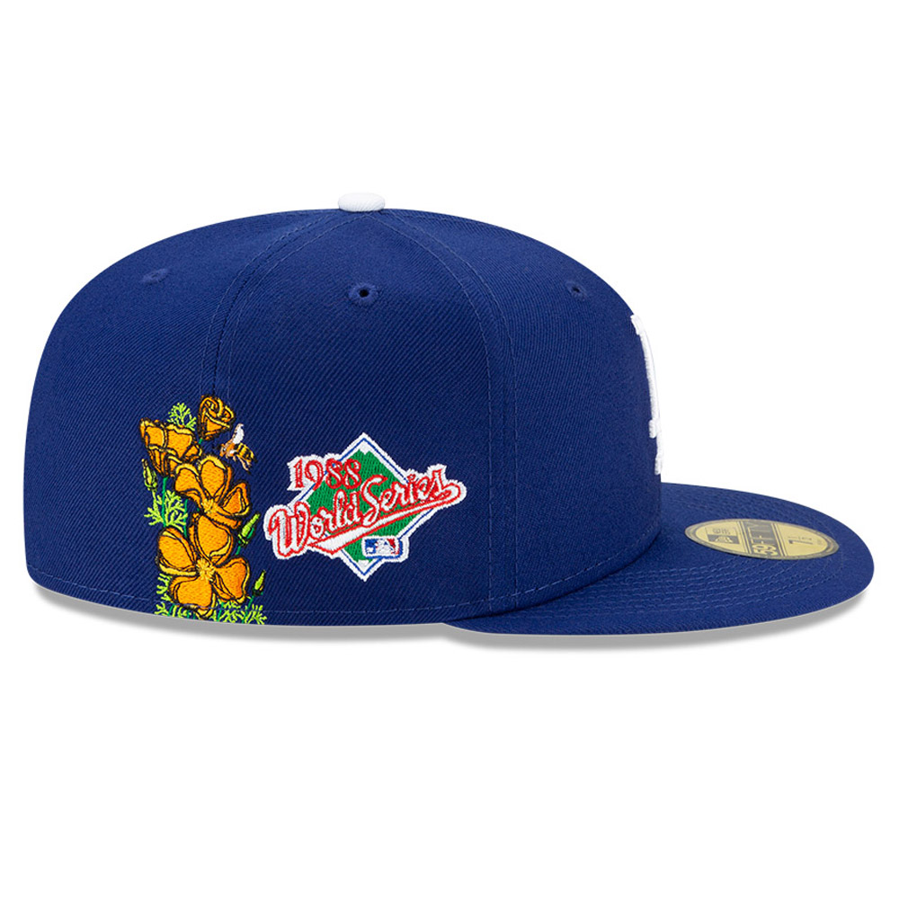 Blaue LA Dodgers MLB Flower 59FIFTY Fitted Cap
