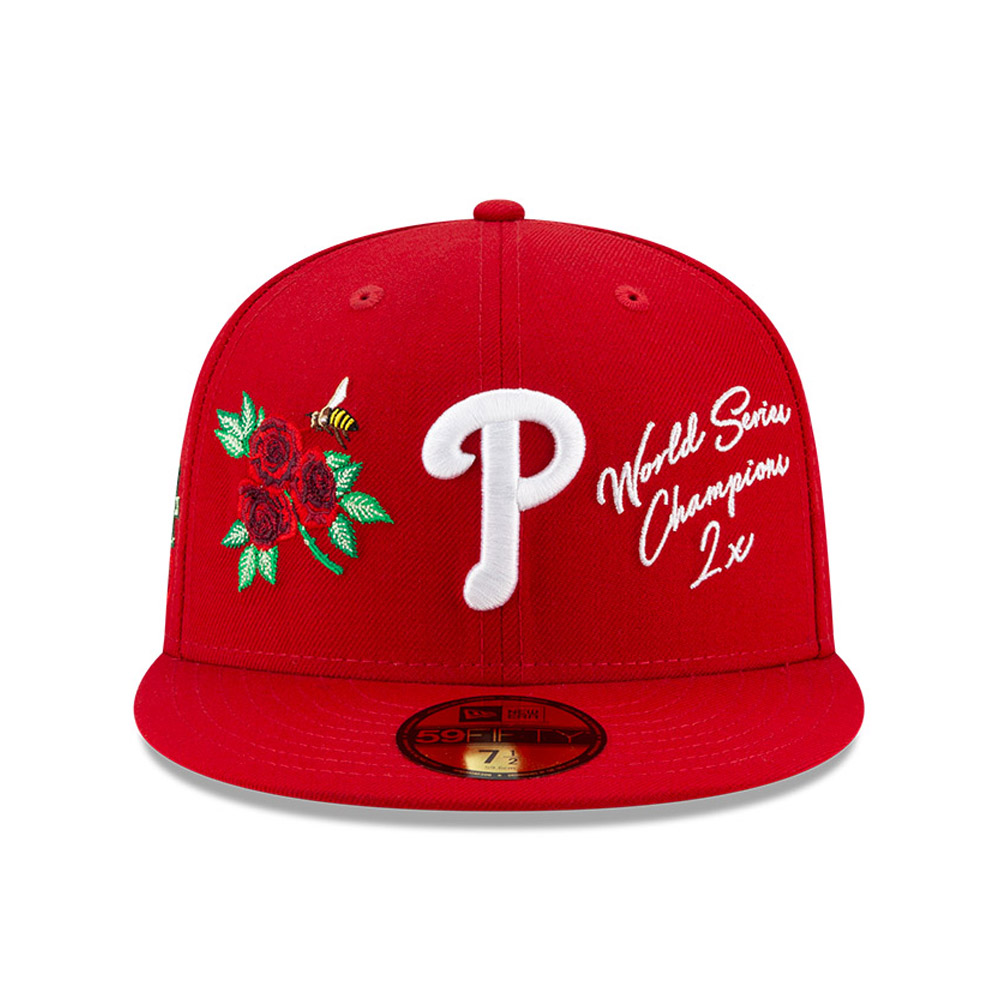 Rote Philadelphia Phillies MLB Icon 59FIFTY Fitted Cap