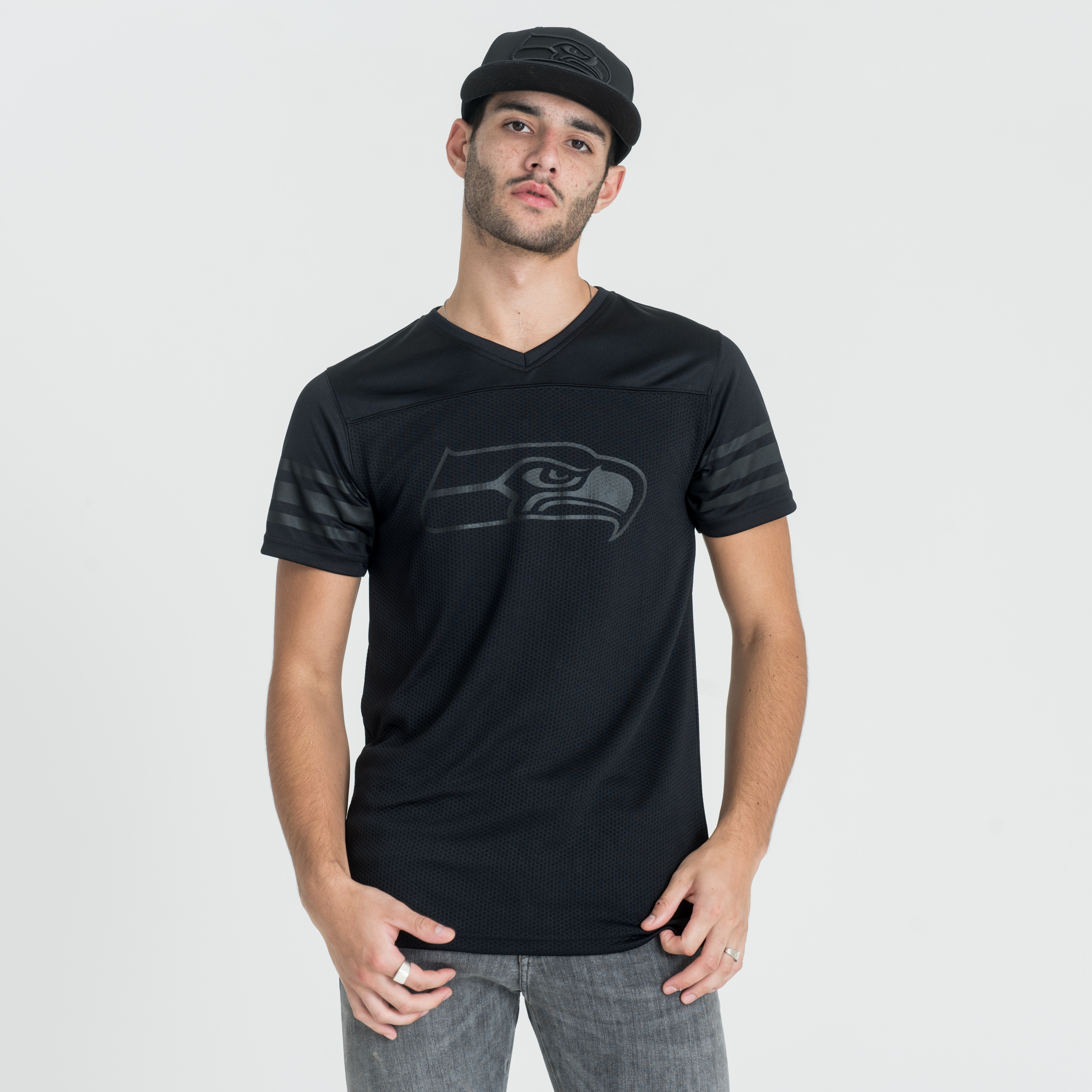 Camiseta para seguidores Seattle Seahawks Black on Black 2017