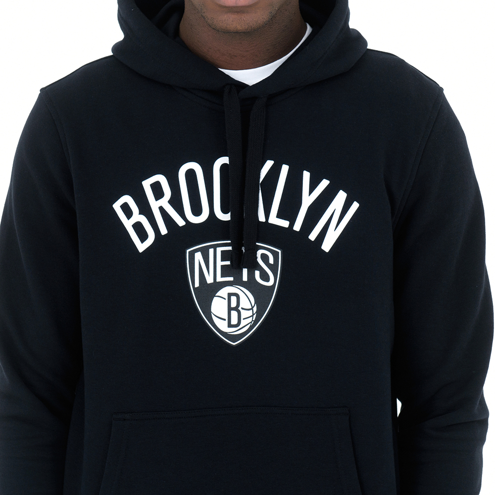 Felpa con cappuccio Brooklyn Nets nera