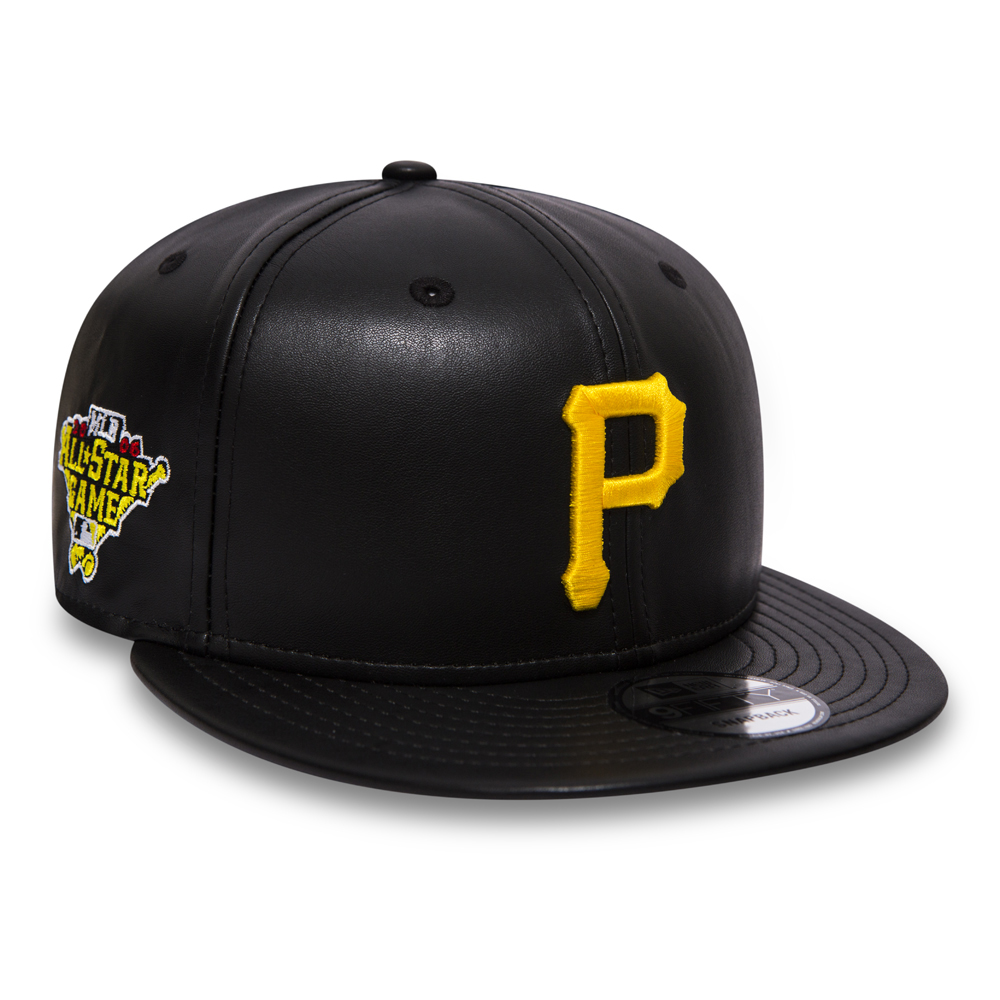 Pittsburgh Pirates Leather 9FIFTY Snapback, negro