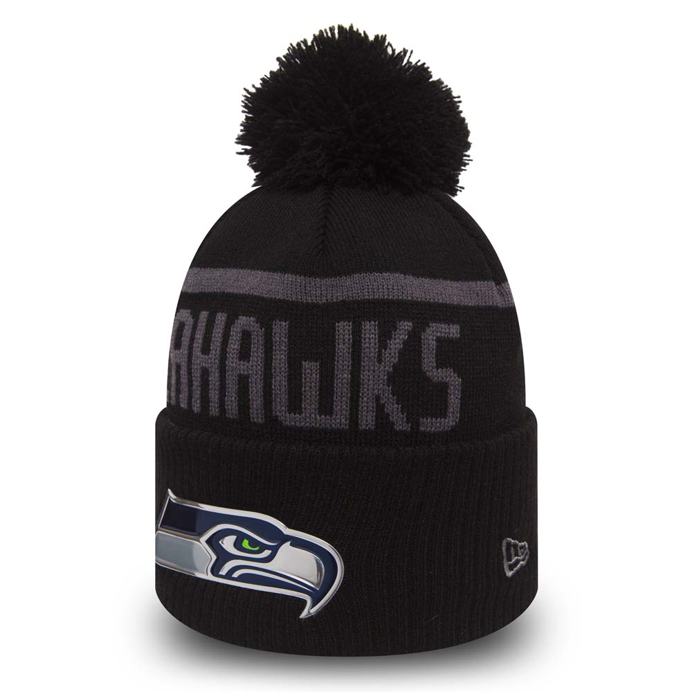 Seattle Seahawks – Black Collection – Cuff-Bommelbeanie