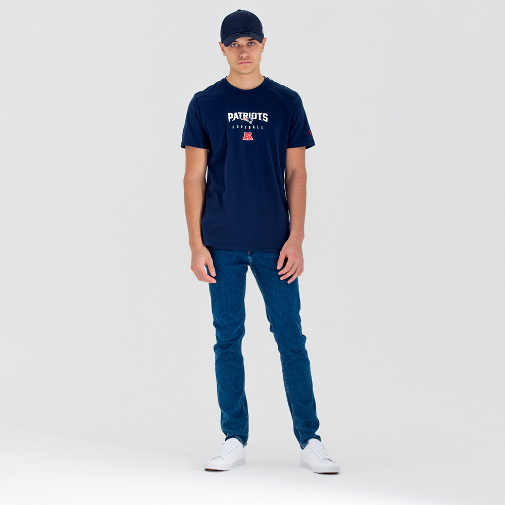 New England Patriots – T-Shirt mit Teamschriftzug – Marineblau