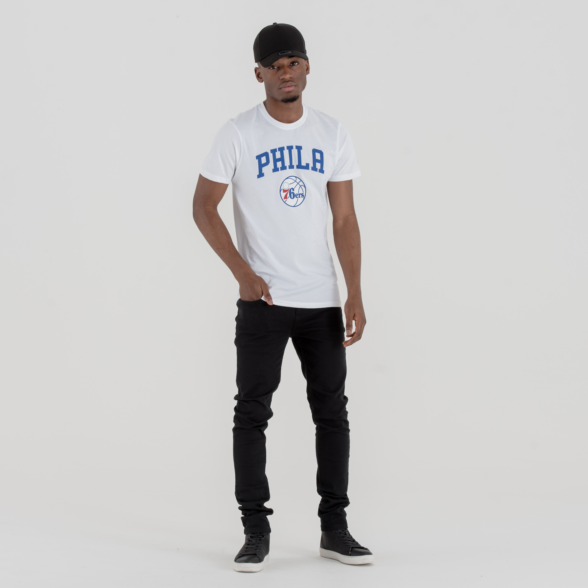 Philadelphia 76ers NBA Team Logo White T-Shirt