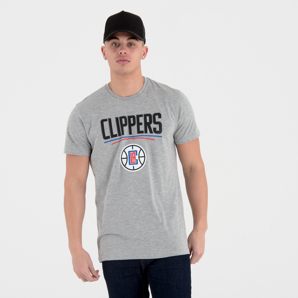  T-Shirt LA Clippers NBA Team Logo Grigia