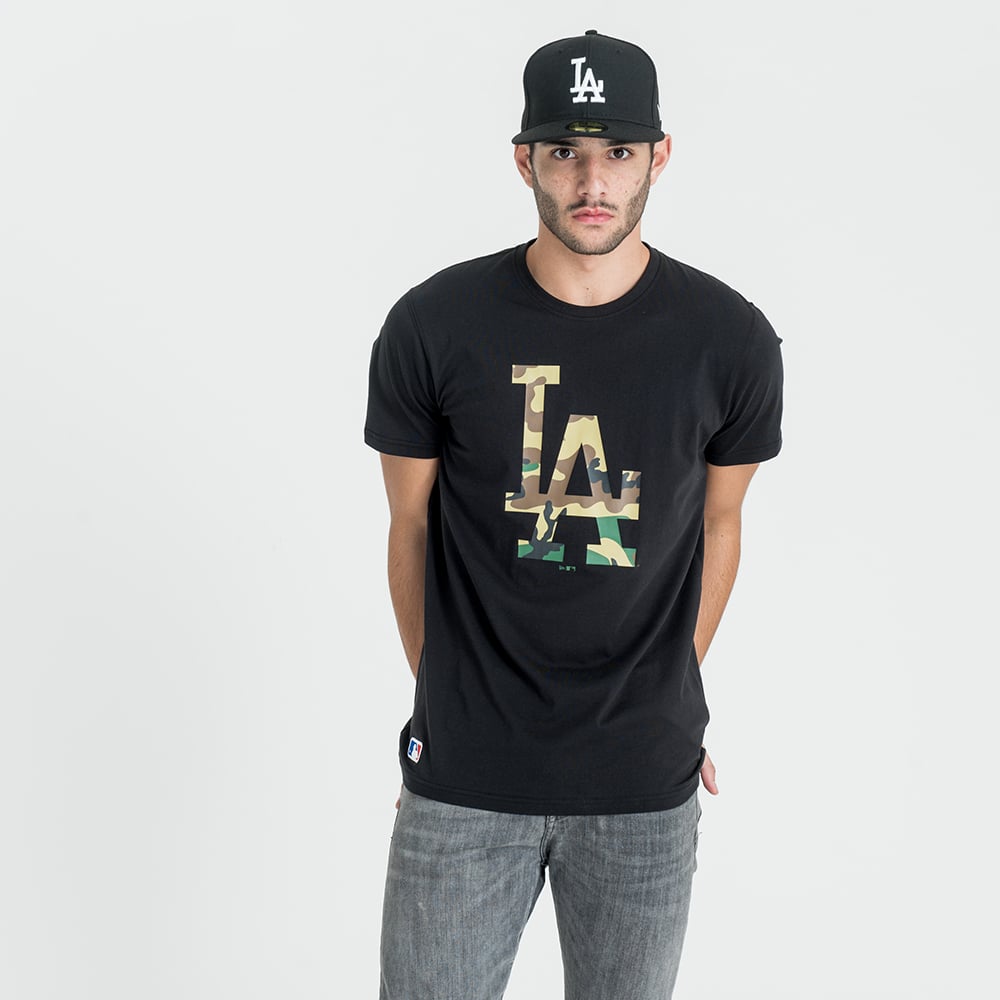 T-shirt Los Angeles Dodgers Infill Logo nera