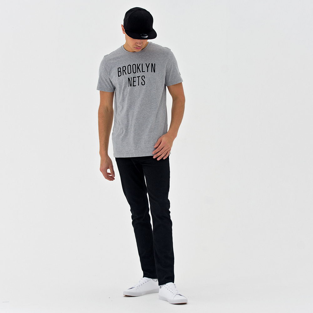 Camiseta Brooklyn Nets Pop Logo, gris