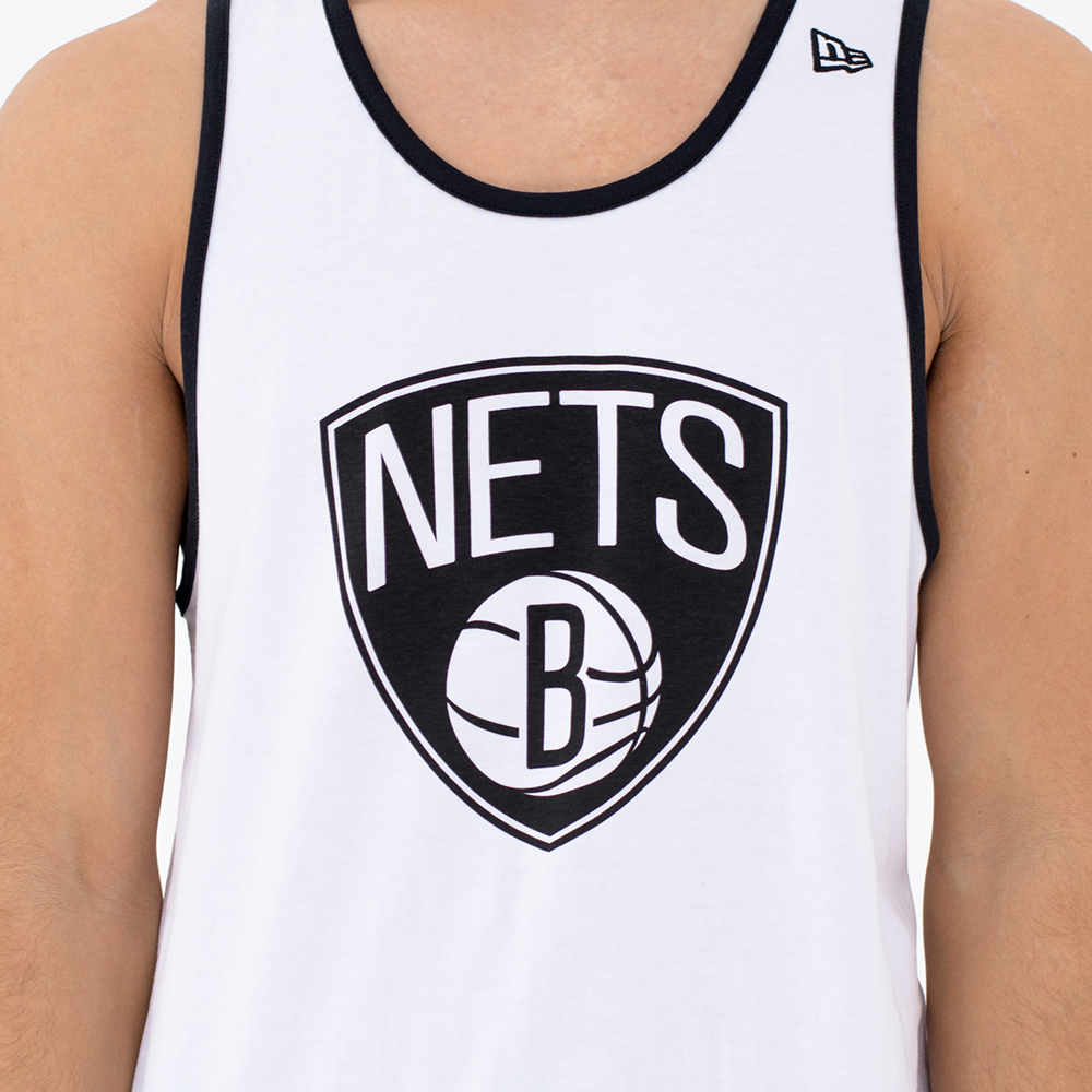 Camiseta de tirantes Brooklyn Nets Pop Logo, blanco