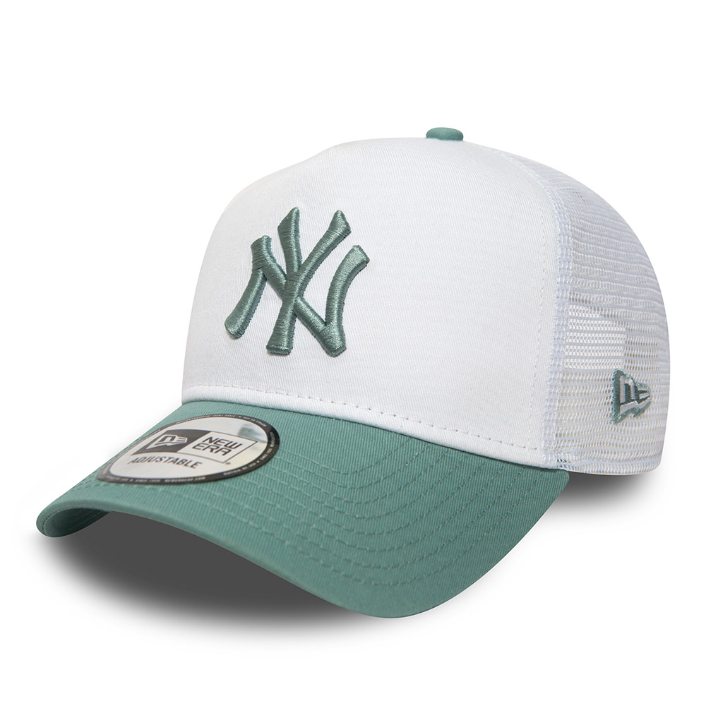 New York Yankees Essential A Frame Trucker blanc et bleu délavé