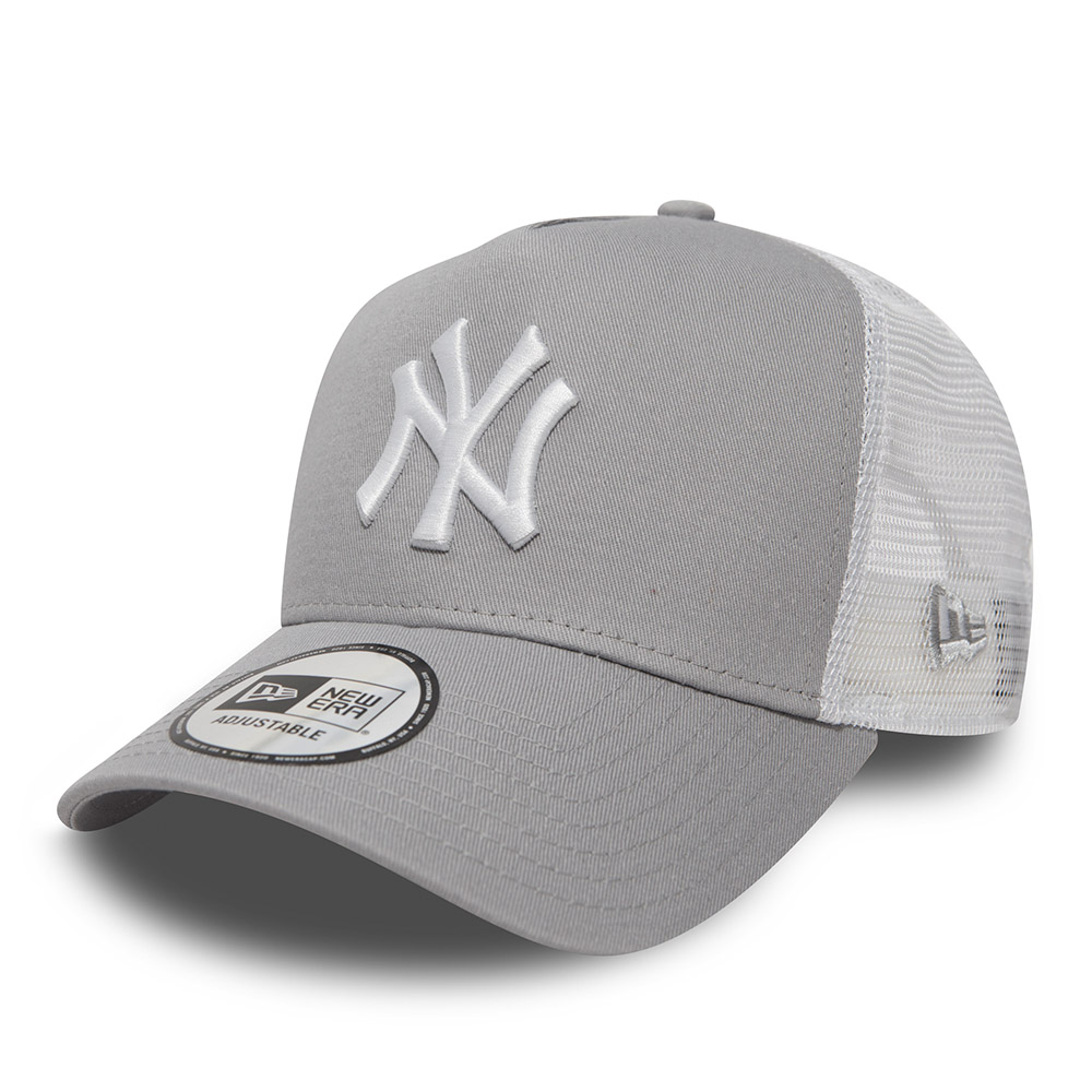 New York Yankees Clean Grey A-Frame Trucker Cap