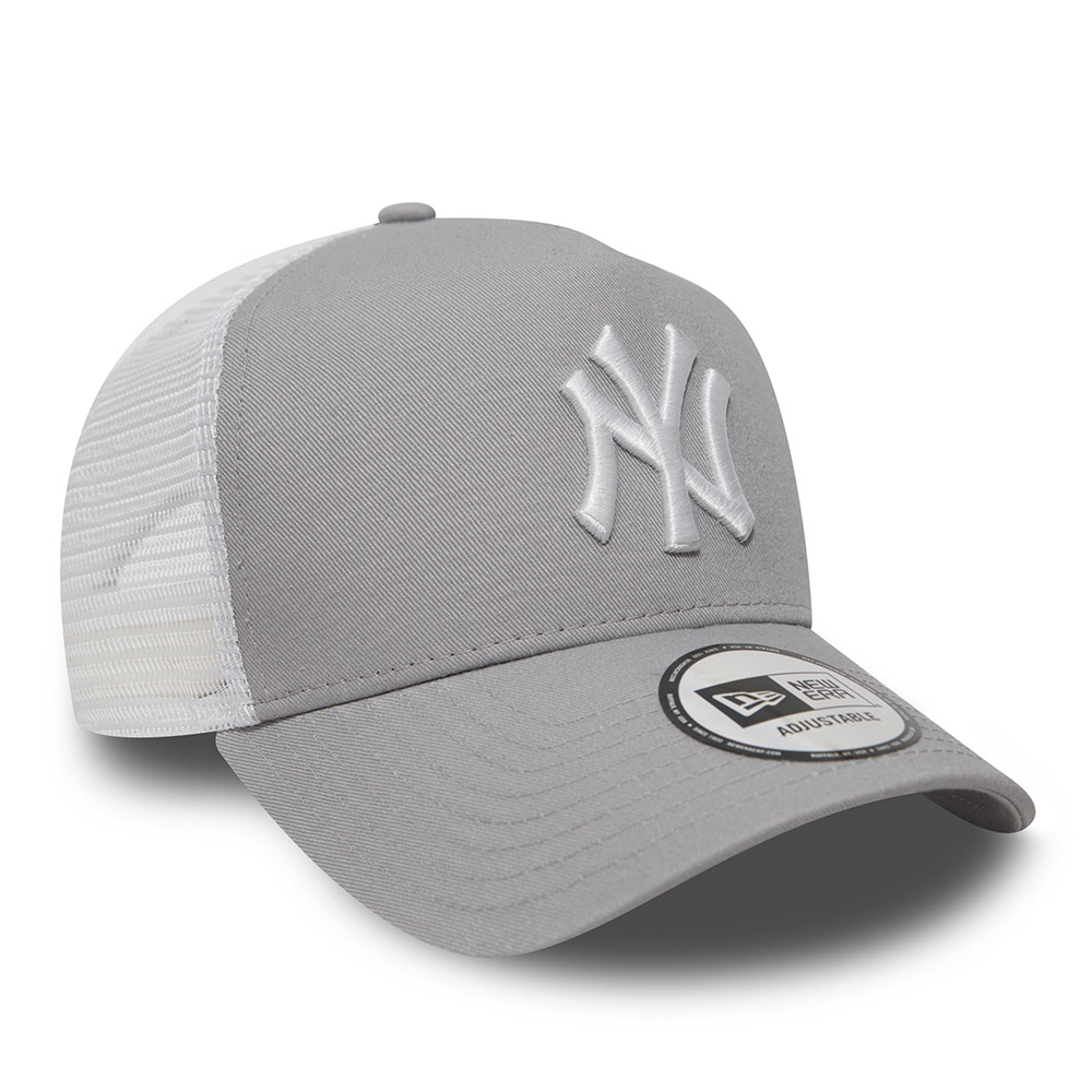 New York Yankees Clean Grey A-Frame Trucker Cap