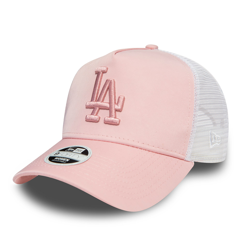 Trucker A-frame dei Los Angeles Dodgers da donna in raso rosa