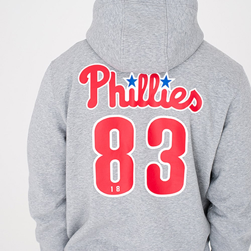 Sweat à capuche gris zippé Philadelphia Phillies