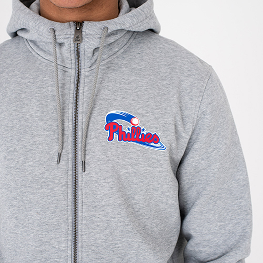 Philadelphia Phillies Team – Hoodie mit Reißverschluss – Grau