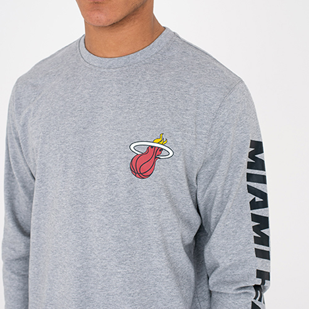 T-shirt à manches longues des Miami Heat gris