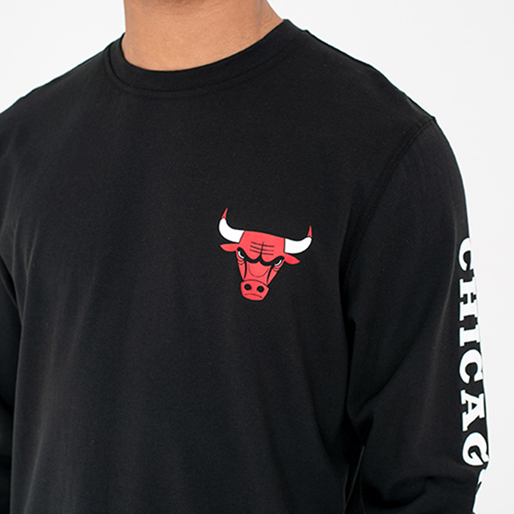 Chicago Bulls – Langärmliges Shirt mit Teamlogo – Schwarz