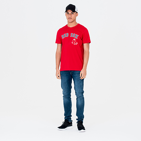 Boston Red Sox – Rotes T-Shirt mit Teamlogo