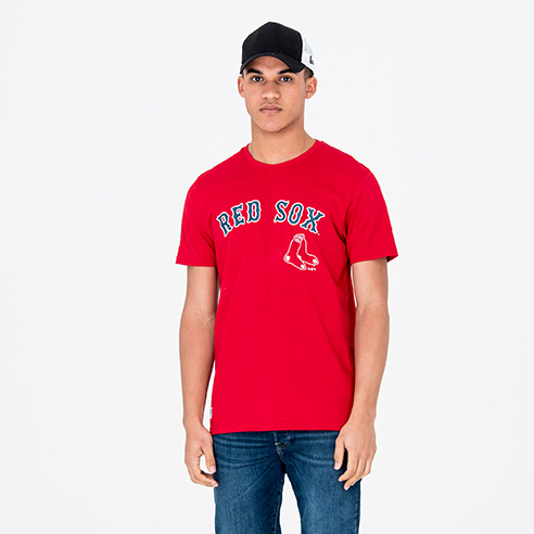 T-shirt rouge avec logo des Boston Red Sox