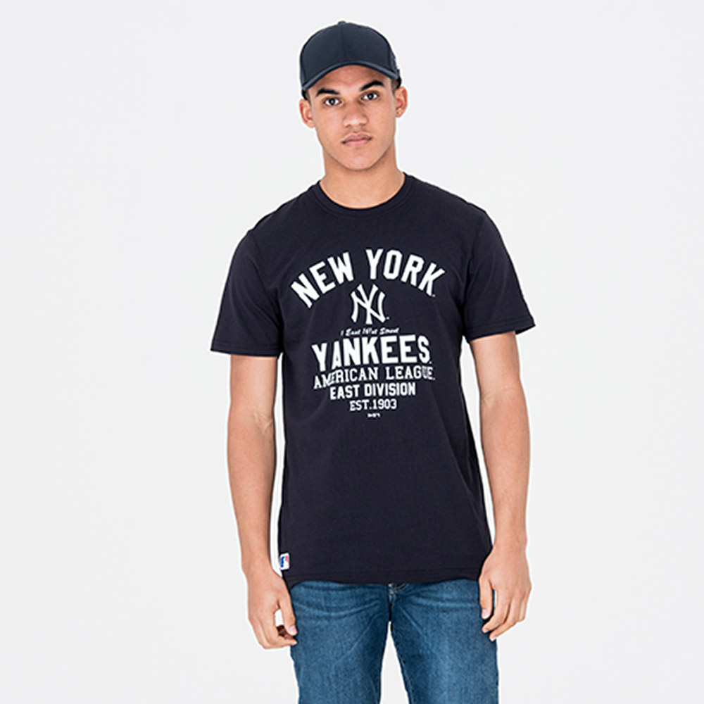 New York Yankees – Marineblaues T-Shirt mit Americana-Schriftzug