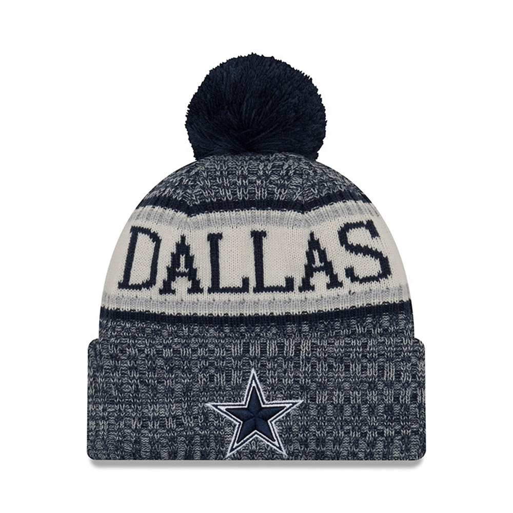 Berretto di maglia con risvolto e pompon Dallas Cowboys 2018 Sideline