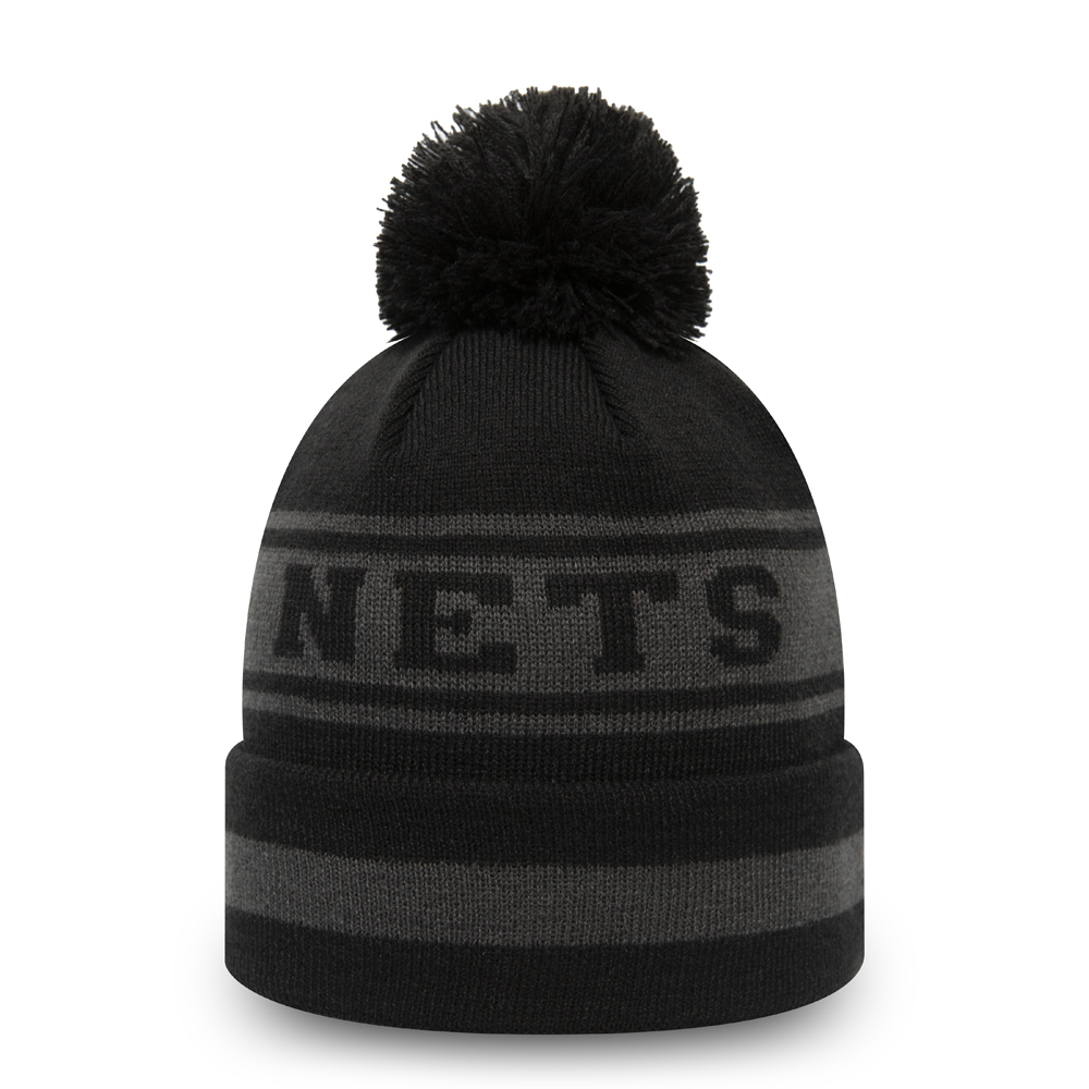 Bonnet à revers et pompon Brooklyn Nets