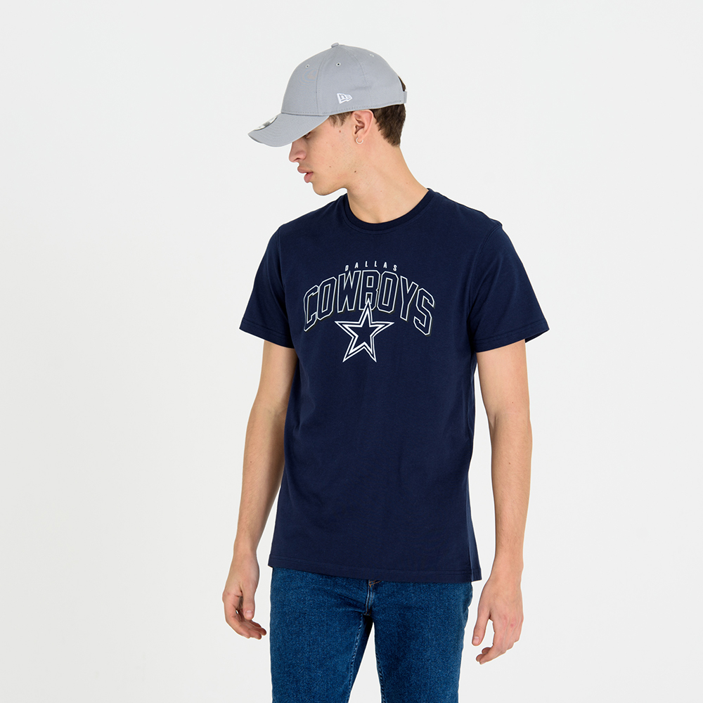 T-shirt Dallas Cowboys à inscription bleu marine