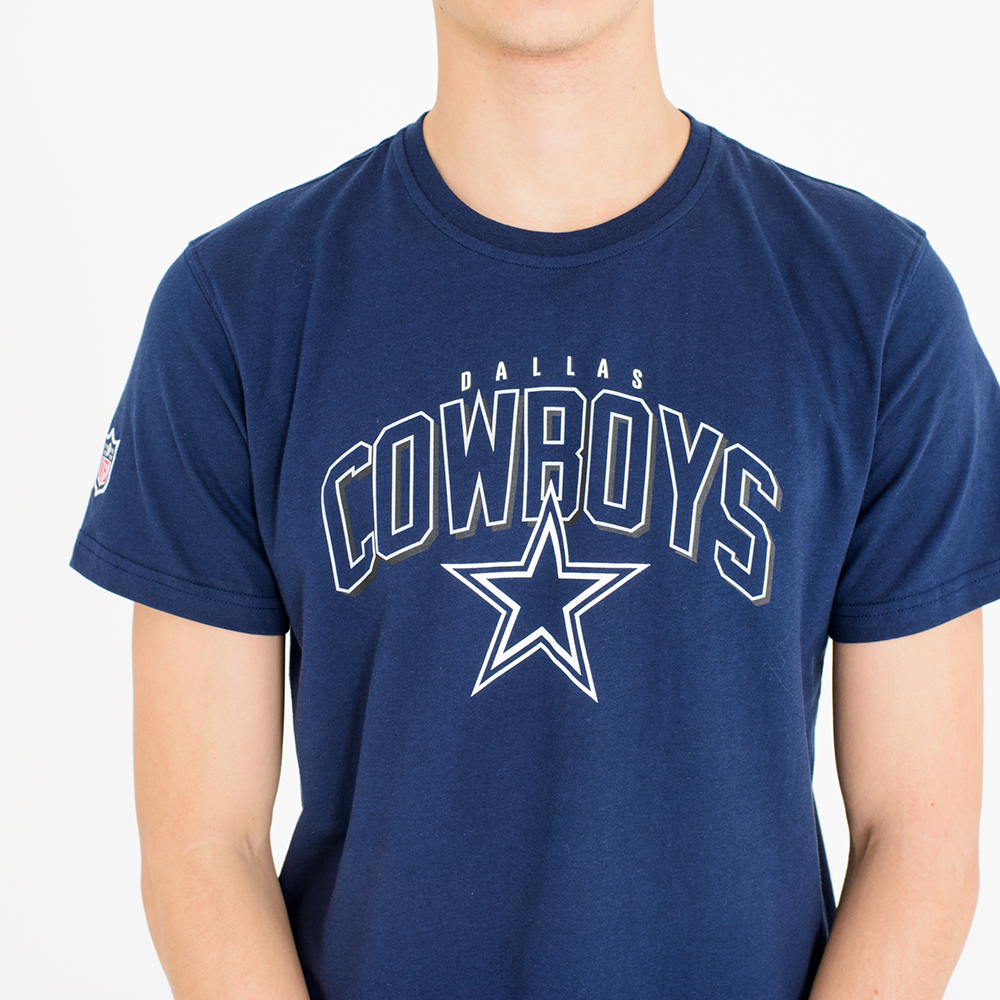 T-shirt Dallas Cowboys à inscription bleu marine