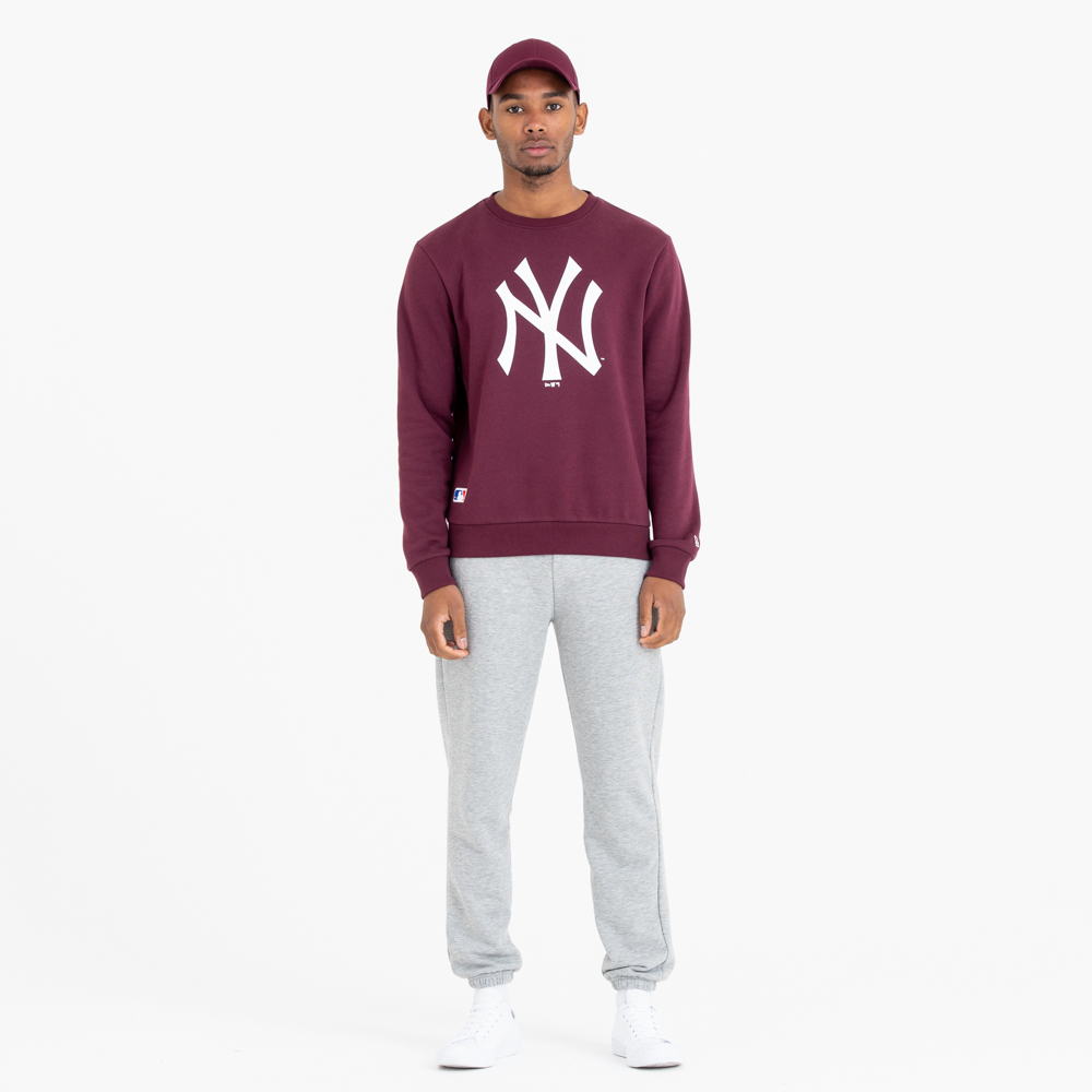 New York Yankees MLB Team Logo Maroon Crew Neck Sweatshirt