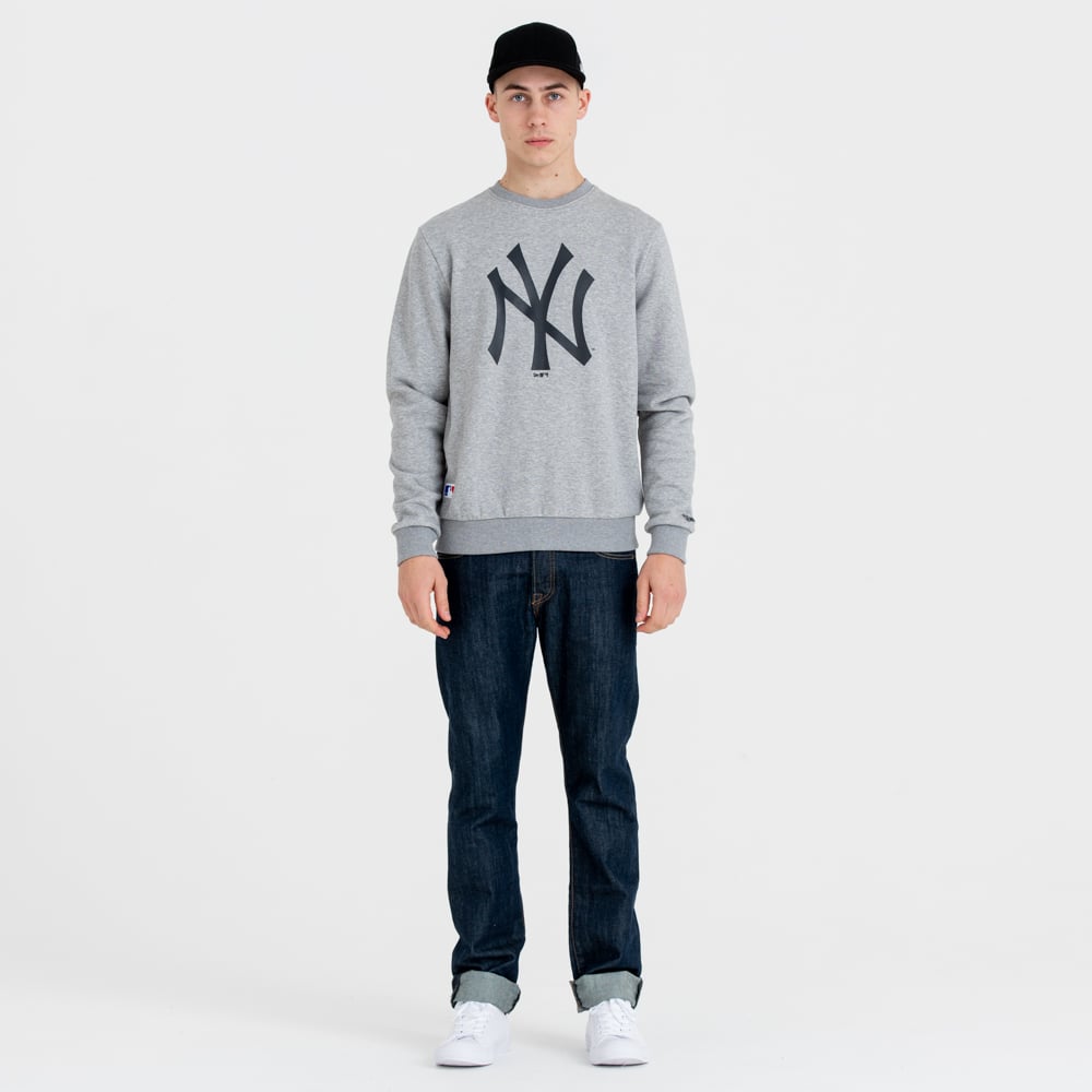 New York Yankees MLB Team Logo Grey Crew Neck Sweatshirt