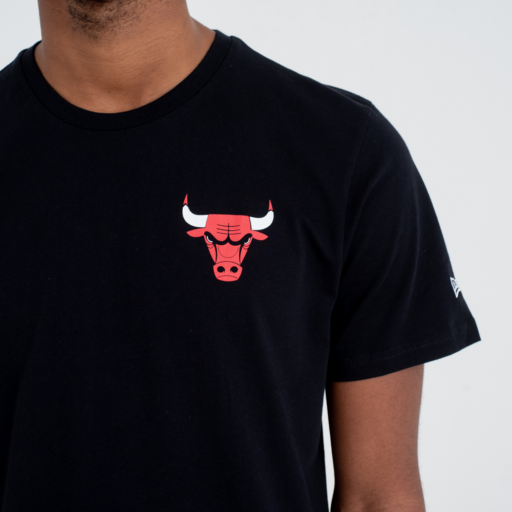 Camiseta con letras Chicago Bulls Team, negro