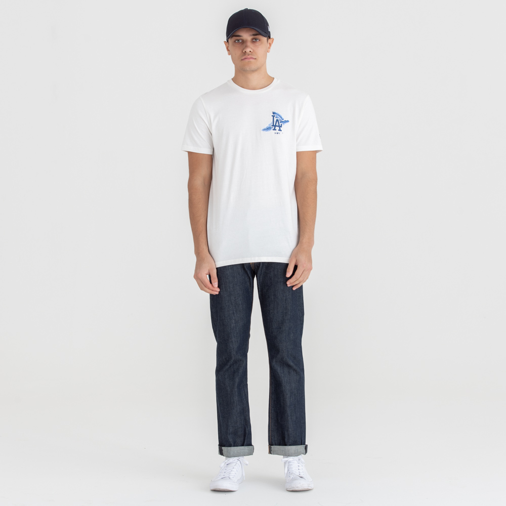 Logotipo impreso de Los Angeles Dodgers Camiseta blanca