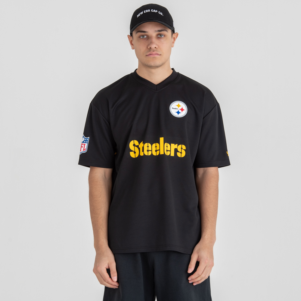 Camiseta Pittsburgh Steelers NFL Oversized Wordmark, negro