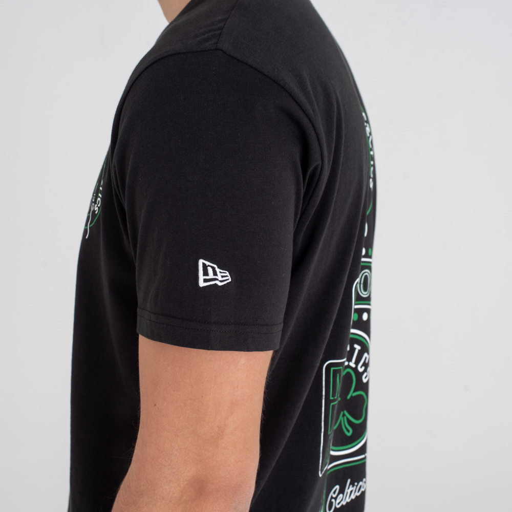 Boston Celtics Neon Lights Schwarzes T-Shirt