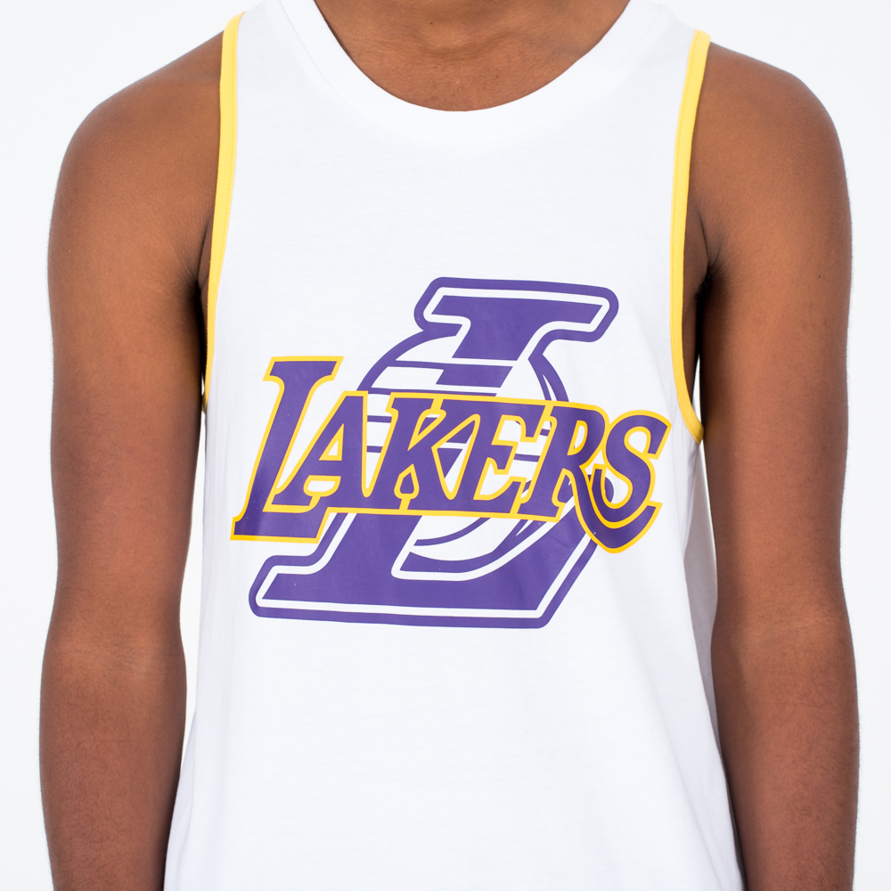 Tanque blanco con doble logotipo de Los Angeles Lakers