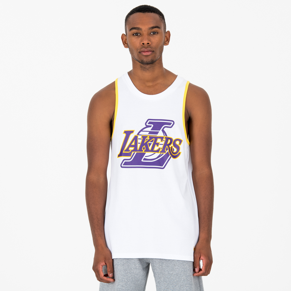 Tanque blanco con doble logotipo de Los Angeles Lakers