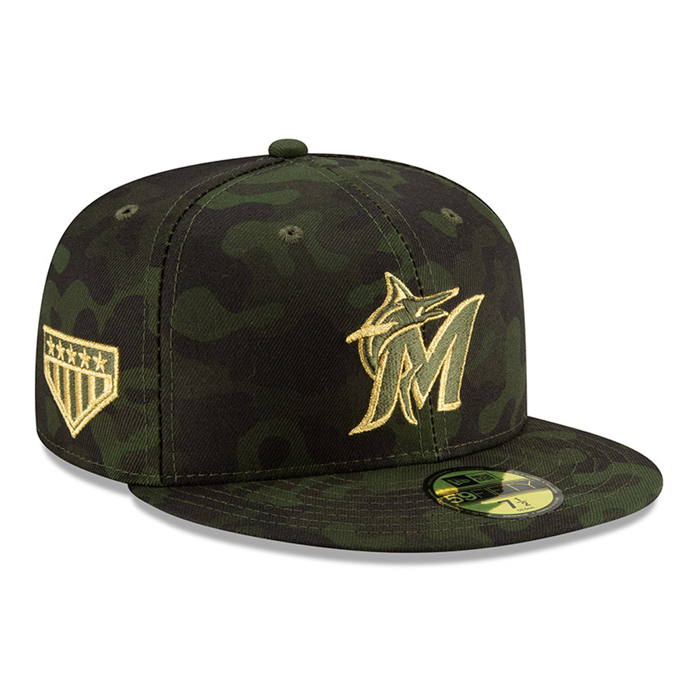 Miami Marlins Armed Forces Day 59FIFTY On Field