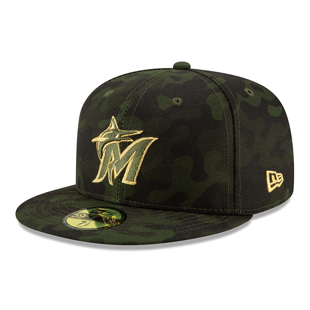 Miami Marlins Armed Forces Day 59FIFTY On Field