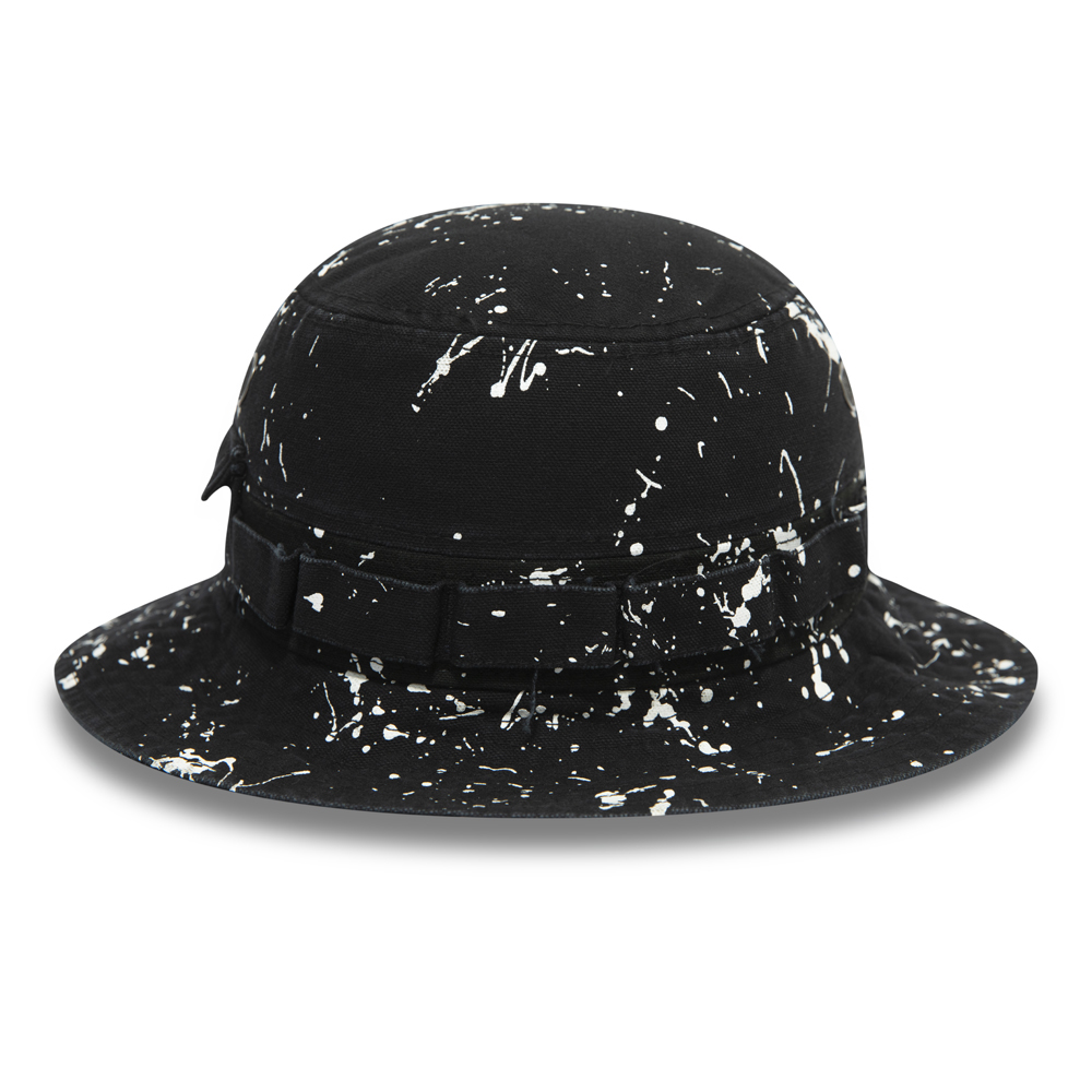 Splash Paint Adventure Washed Ducked Black Bucket Hat