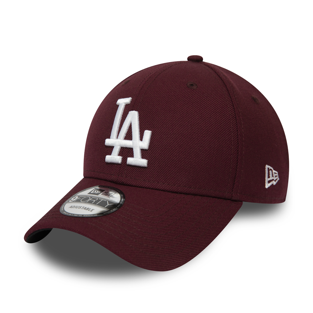 9FORTY – Los Angeles Dodgers – Kappe mit Clipverschluss – Weinrot und Weiß