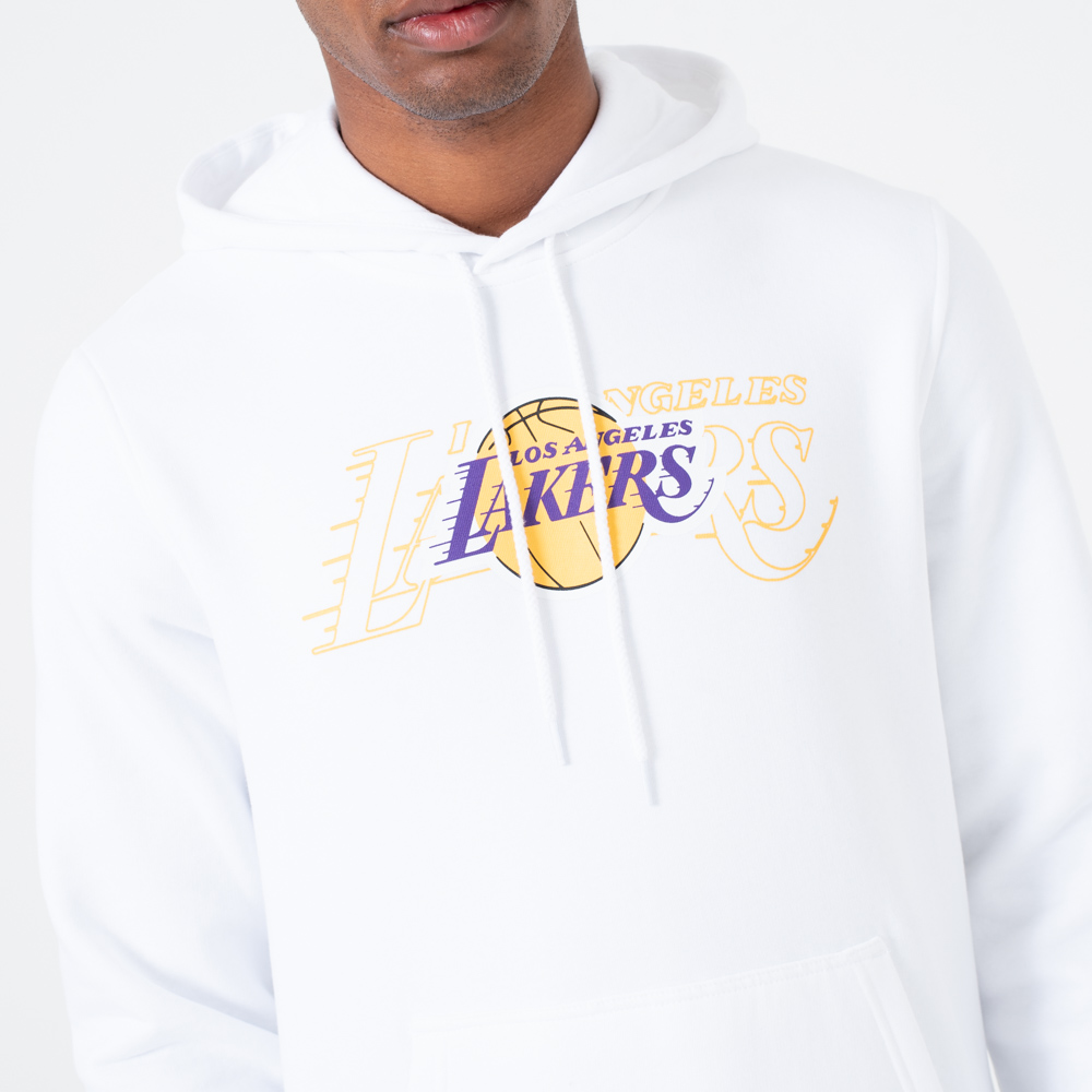 Felpa chiusa con cappuccio Los Angeles Lakers White