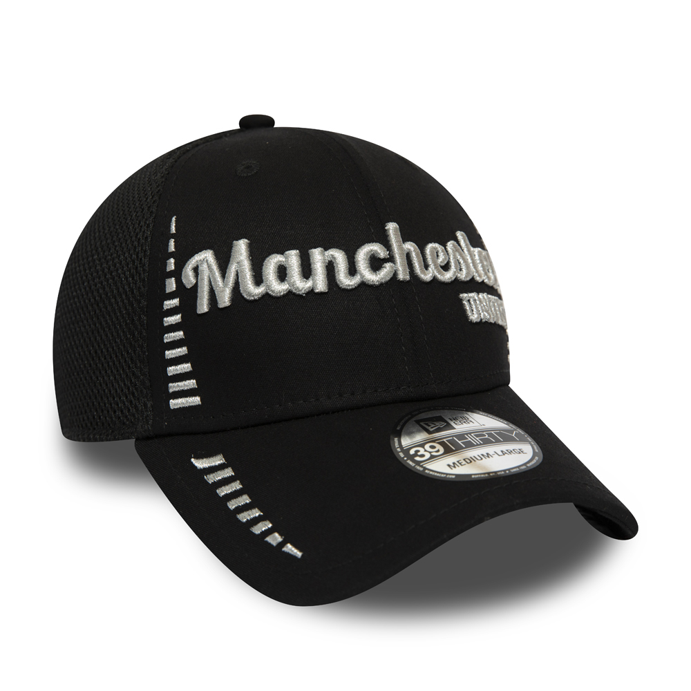 39THIRTY – Manchester United – Stretch-Kappe mit Schriftzug, Schwarz