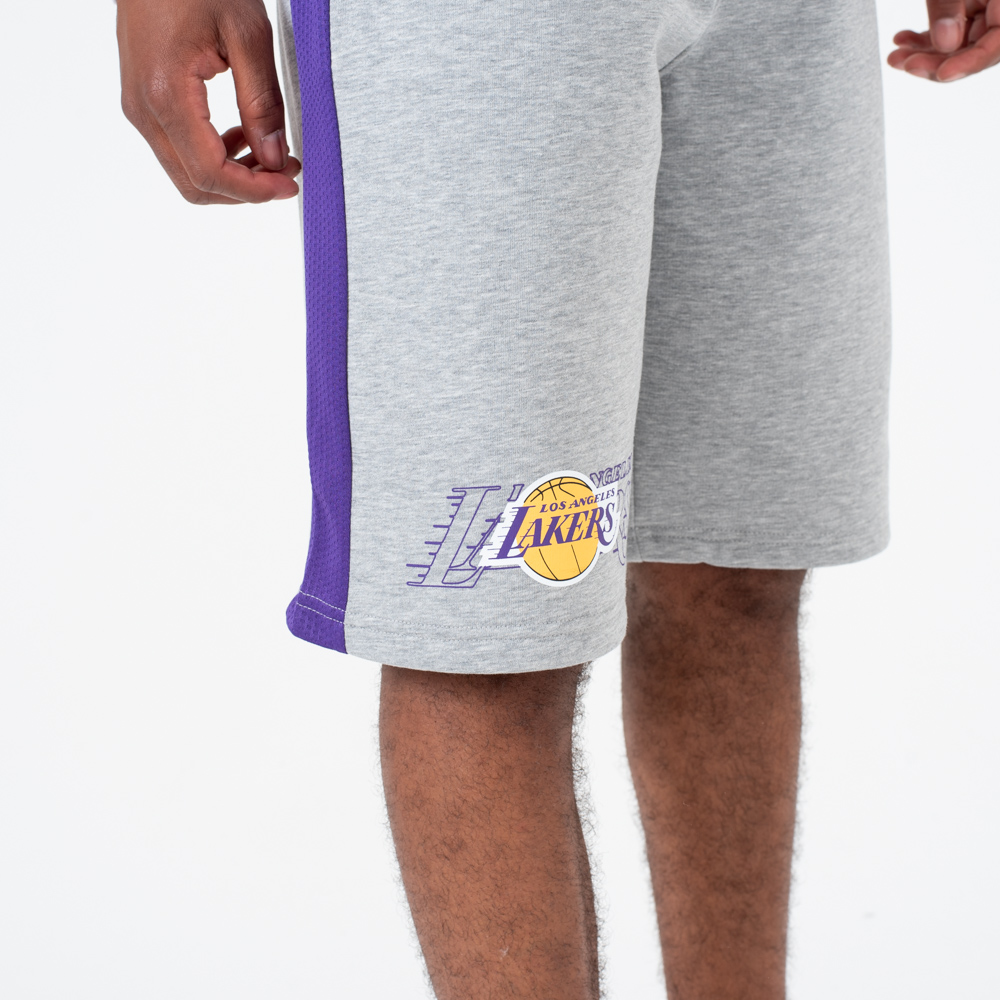 Short Los Angeles Lakers gris à logo